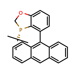 Chemical structure of (3S)-4-(9-anthryl)-3-tert-butyl-2H-1,3-benzoxaphosphole , CAS 1807740-34-6, AChemBlock X212813