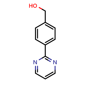 Chemical structure of (4-(pyrimidin-2-yl)phenyl)methanol , CAS 100806-78-8, AChemBlock X212834