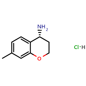 Chemical structure of (4r)-7-methyl-3,4-dihydro-2h-1-benzopyran-4-amine hydrochloride , AChemBlock X212852