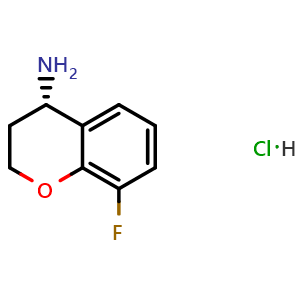 Chemical structure of (4s)-8-fluoro-3,4-dihydro-2h-1-benzopyran-4-amine hydrochloride , CAS 1392219-01-0, AChemBlock X212856