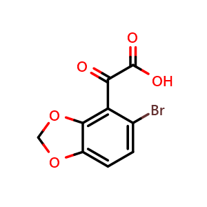 Chemical structure of (5-Bromo-benzo[1,3]dioxol-4-yl)-oxo-acetic acid , CAS 1898134-82-1, AChemBlock X212861