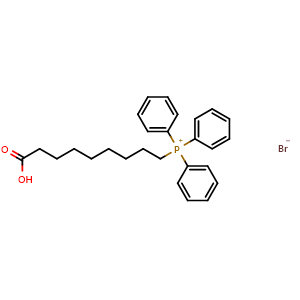 Chemical structure of (8-carboxyoctyl)triphenylphosphonium bromide , CAS 88462-46-8, AChemBlock X212904
