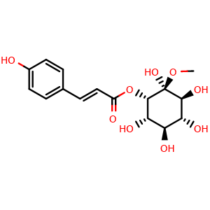 Chemical structure of (E)-1-methoxy-2-O-(p-coumaroyl)-myo-inositol , CAS 1391715-18-6, AChemBlock X212914