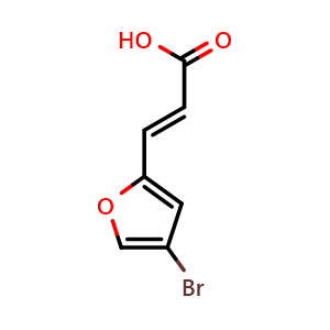 Chemical structure of (E)-3-(4-bromo-2-furyl)prop-2-enoic acid , CAS 1410974-73-0, AChemBlock X212916
