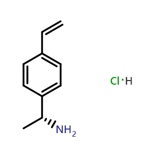 Chemical structure of (r)-1-(4-vinylphenyl)ethanamine hydrochloride , AChemBlock X212937