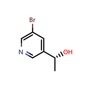 Chemical structure of (R)-1-(5-bromopyridin-3-yl)ethanol , CAS 1027256-80-9, AChemBlock X212938