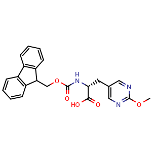 Chemical structure of (r)-2-((((9h-fluoren-9-yl)methoxy)carbonyl)amino)-3-(2-methoxypyrimidin-5-yl)propanoic acid , AChemBlock X212948