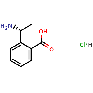 Chemical structure of (r)-2-(1-amino-ethyl)-benzoic acid hydrochloride , CAS 1391433-88-7, AChemBlock X212952