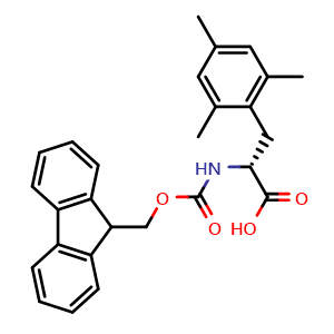 Chemical structure of (r)-2-(9h-fluoren-9-ylmethoxycarbonylamino)-3-(2,4,6-trimethyl-phenyl)-propionic acid , AChemBlock X212954