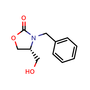 Chemical structure of (R)-3-benzyl-4-(hydroxymethyl)oxazolidin-2-one , CAS 157823-75-1, AChemBlock X212968