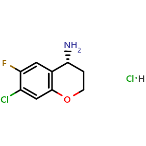 Chemical structure of (r)-7-chloro-6-fluorochroman-4-amine hydrochloride , AChemBlock X212977