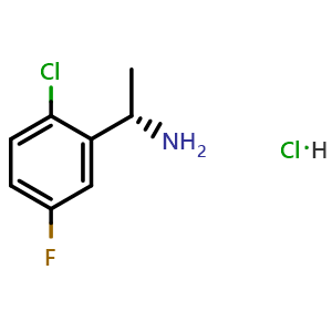 Chemical structure of (s)-1-(2-chloro-5-fluorophenyl)ethan-1-amine hydrochloride , CAS 2250243-30-0, AChemBlock X212990