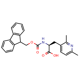 Chemical structure of (s)-2-((((9h-fluoren-9-yl)methoxy)carbonyl)amino)-3-(2,6-dimethylpyridin-3-yl)propanoic acid , AChemBlock X213002