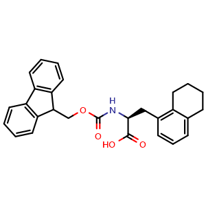 Chemical structure of (s)-2-((((9h-fluoren-9-yl)methoxy)carbonyl)amino)-3-(5,6,7,8-tetrahydronaphthalen-1-yl)propanoic acid , CAS 2349890-61-3, AChemBlock X213006