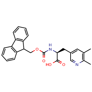 Chemical structure of (s)-2-((((9h-fluoren-9-yl)methoxy)carbonyl)amino)-3-(5,6-dimethylpyridin-3-yl)propanoic acid , AChemBlock X213007
