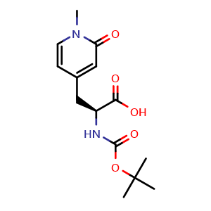 Chemical structure of (s)-2-((tert-butoxycarbonyl)amino)-3-(1-methyl-2-oxo-1,2-dihydropyridin-4-yl)propanoic acid , AChemBlock X213009