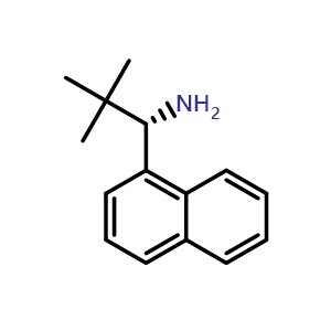 Chemical structure of (s)-2,2-dimethyl-1-(1-naphthyl)propylamine , CAS 324034-56-2, AChemBlock X213016