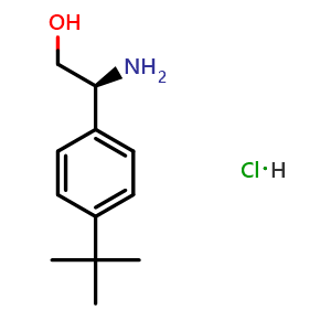 Chemical structure of (s)-2-amino-2-(4-(tert-butyl)phenyl)ethan-1-ol hydrochloride , CAS 2438259-01-7, AChemBlock X213021