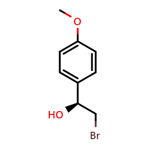 Chemical structure of (S)-2-bromo-1-(4-methoxyphenyl)ethanol , CAS 132617-12-0, AChemBlock X213026