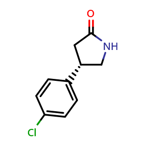 Chemical structure of (s)-4-(4-chlorophenyl)pyrrolidin-2-one , CAS 123632-31-5, AChemBlock X213035