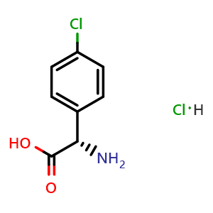 Chemical structure of (s)-amino-(4-chloro-phenyl)-acetic acid hydrochloride , CAS 1303530-45-1, AChemBlock X213041