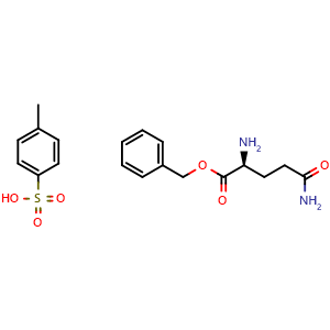 Chemical structure of (s)-benzyl 2,5-diamino-5-oxopentanoate 4-methylbenzenesulfonate , CAS 87329-50-8, AChemBlock X213042