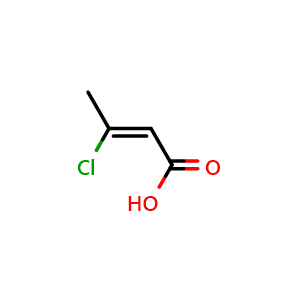 Chemical structure of (Z)-3-chlorobut-2-enoic acid , CAS 6213-90-7, AChemBlock X213058