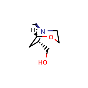 Chemical structure of [(1R,5R,7S)-4-oxa-1-azabicyclo[3.2.1]octan-7-yl]methanol , CAS 2850327-12-5, AChemBlock X213065