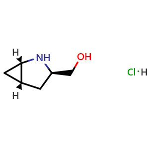 Chemical structure of [(1S,3R,5S)-2-azabicyclo[3.1.0]hexan-3-yl]methanol hydrochloride , CAS 2922439-35-6, AChemBlock X213070