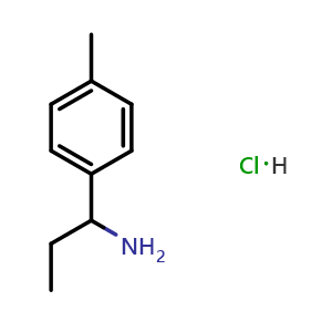 Chemical structure of [1-(4-methylphenyl)propyl]amine hydrochloride , CAS 1185341-34-7, AChemBlock X213082