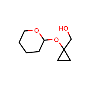 Chemical structure of [1-(Tetrahydro-pyran-2-yloxy)-cyclopropyl]-methanol , CAS 87326-01-0, AChemBlock X213086