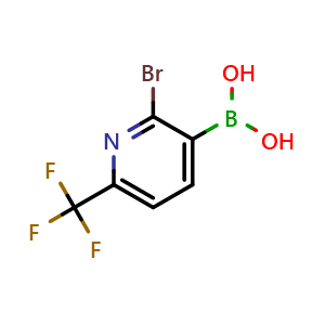 Chemical structure of [2-bromo-6-(trifluoromethyl)pyridin-3-yl]boronic acid , CAS 1688675-75-3, AChemBlock X213104