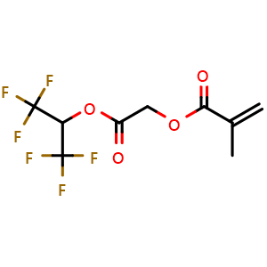 Chemical structure of [2-oxo-2-[2,2,2-trifluoro-1-(trifluoromethyl)ethoxy]ethyl] 2-methylprop-2-enoate , CAS 1176273-30-5, AChemBlock X213106