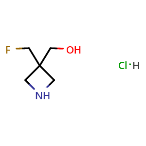 Chemical structure of [3-(fluoromethyl)azetidin-3-yl]methanol hydrochloride , CAS 2755131-23-6, AChemBlock X213110