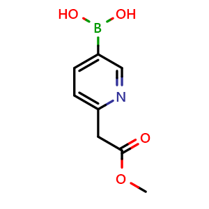 Chemical structure of [6-(2-methoxy-2-oxoethyl)pyridin-3-yl]boronic acid , CAS 1620319-80-3, AChemBlock X213119