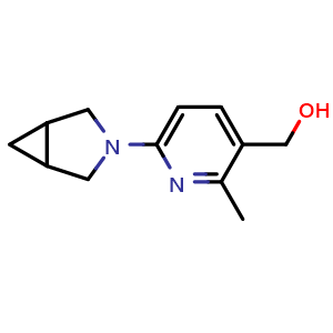 Chemical structure of [6-(3-azabicyclo[3.1.0]hexan-3-yl)-2-methyl-3-pyridyl]methanol , CAS 1862126-05-3, AChemBlock X213120
