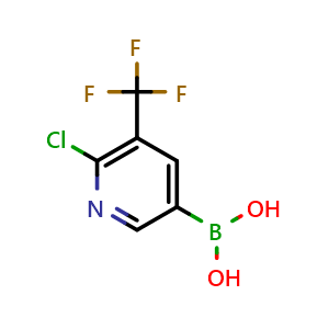 Chemical structure of [6-chloro-5-(trifluoromethyl)pyridin-3-yl]boronic acid , CAS 2096336-32-0, AChemBlock X213122
