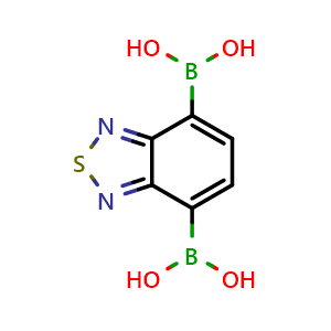 Chemical structure of [7-(dihydroxyboranyl)-2,1,3-benzothiadiazol-4-yl]boronic acid , CAS 1332458-85-1, AChemBlock X213123