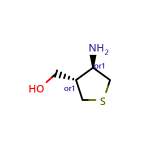 Chemical structure of [trans-4-aminotetrahydrothiophen-3-yl]methanol , CAS 1904122-41-3, AChemBlock X213129