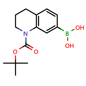 Chemical structure of {1-[(tert-butoxy)carbonyl]-1,2,3,4-tetrahydroquinolin-7-yl}boronic acid , CAS 1926137-46-3, AChemBlock X213132