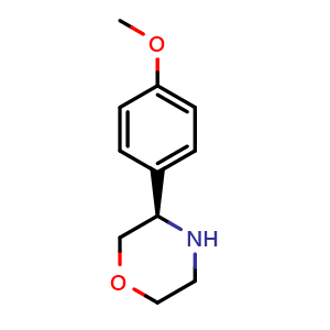 Chemical structure of 1-((3r)morpholin-3-yl)-4-methoxybenzene , CAS 1213977-38-8, AChemBlock X213146