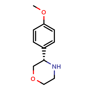 Chemical structure of 1-((3s)morpholin-3-yl)-4-methoxybenzene , CAS 1212903-56-4, AChemBlock X213148