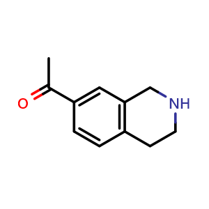 Chemical structure of 1-(1,2,3,4-tetrahydroisoquinolin-7-yl)ethan-1-one , CAS 82771-59-3, AChemBlock X213152