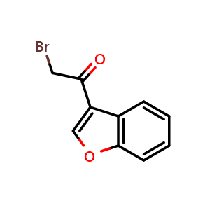Chemical structure of 1-(1-benzofuran-3-yl)-2-bromo-1-ethanone , CAS 187657-92-7, AChemBlock X213155