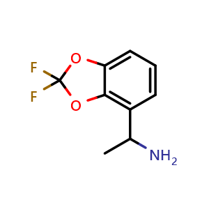 Chemical structure of 1-(2,2-difluoro-1,3-benzodioxol-4-yl)ethylamine , CAS 1270368-20-1, AChemBlock X213164