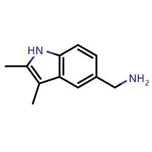 Chemical structure of 1-(2,3-dimethyl-1H-indol-5-yl)methanamine , CAS 5054-94-4, AChemBlock X213172
