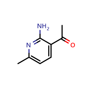 Chemical structure of 1-(2-amino-6-methylpyridin-3-yl)ethan-1-one , CAS 1393540-33-4, AChemBlock X213179