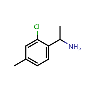 Chemical structure of 1-(2-chloro-4-methylphenyl)ethan-1-amine , CAS 1270562-95-2, AChemBlock X213185