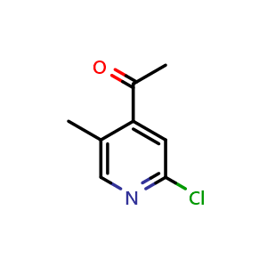 Chemical structure of 1-(2-chloro-5-methylpyridin-4-yl)ethan-1-one , CAS 1256835-73-0, AChemBlock X213186