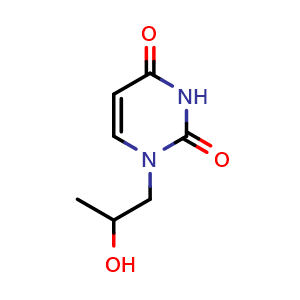 Chemical structure of 1-(2-hydroxypropyl)-1,2,3,4-tetrahydropyrimidine-2,4-dione , CAS 1479918-99-4, AChemBlock X213199
